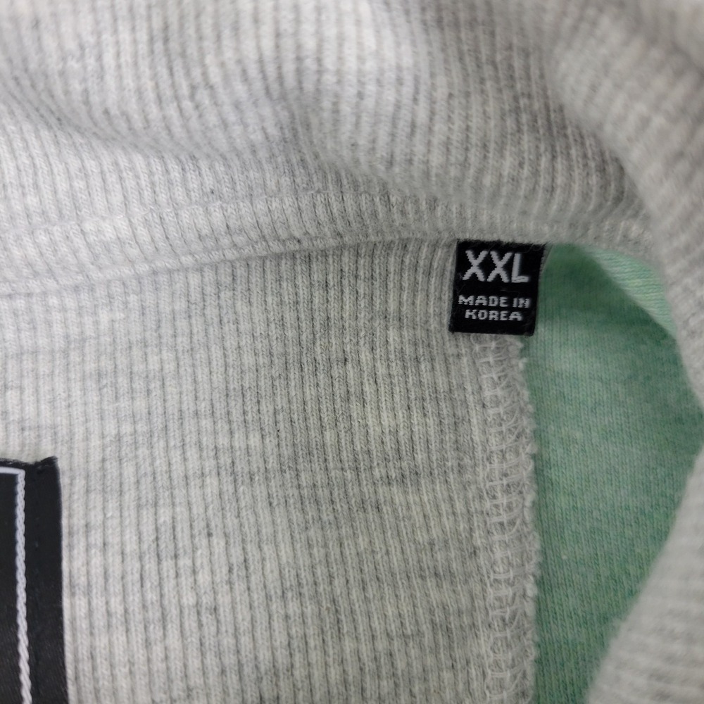 Straight Down Mens 2XL Solid Green Stretch Knit Quarter Zip Long Sleeve - Picture 5 of 7